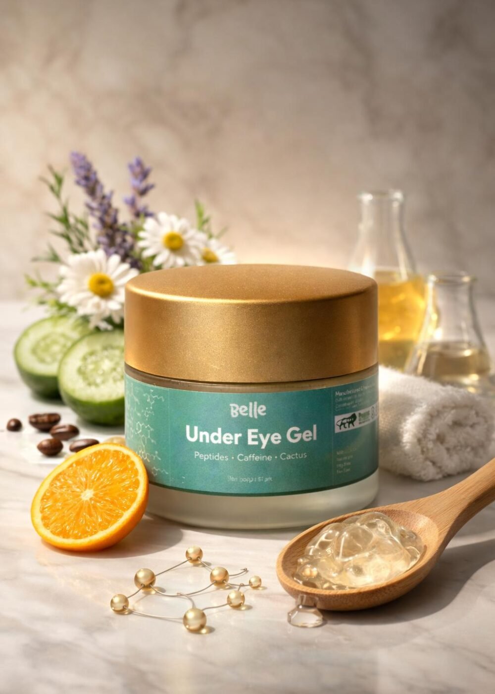Under Eye Gel with Peptides, Ceramides & 7 Botanical Extracts (15g)