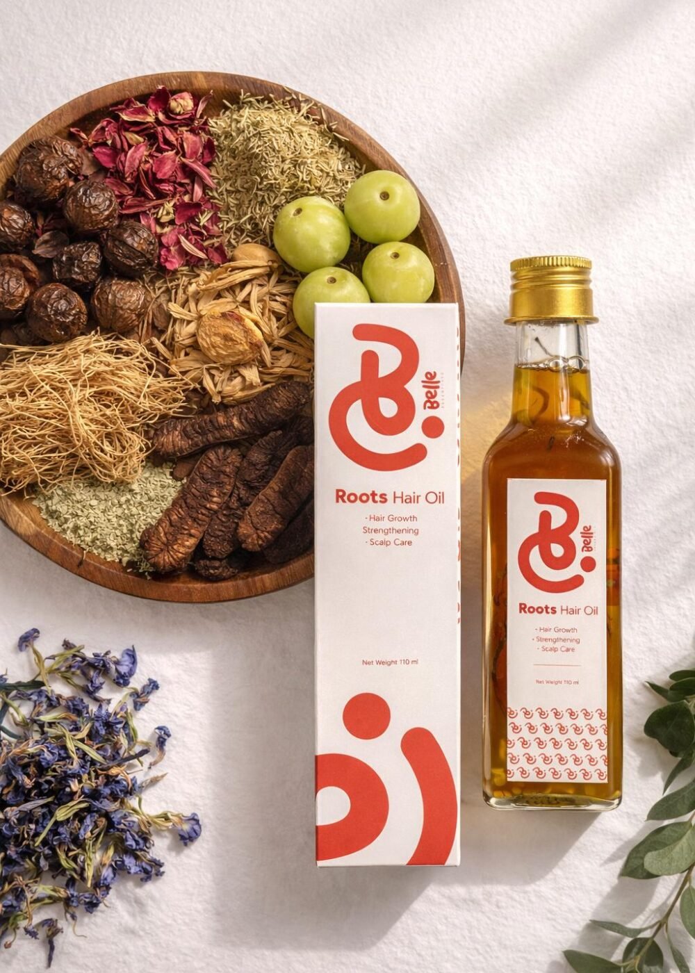 Belle Essentials Ayurvedic Roots Hair Oil for Hair Growth, Strengthening & Hair Fall Control (100ml)