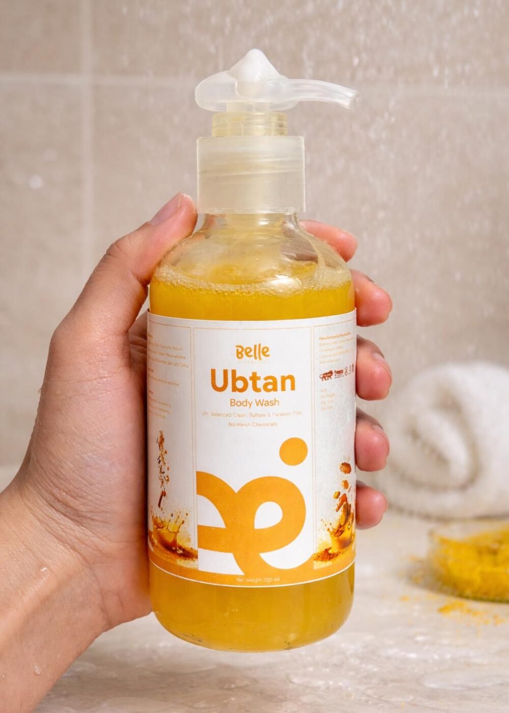 Ubtan Shower Gel with Sandalwood, Rose & Turmeric (200ml)